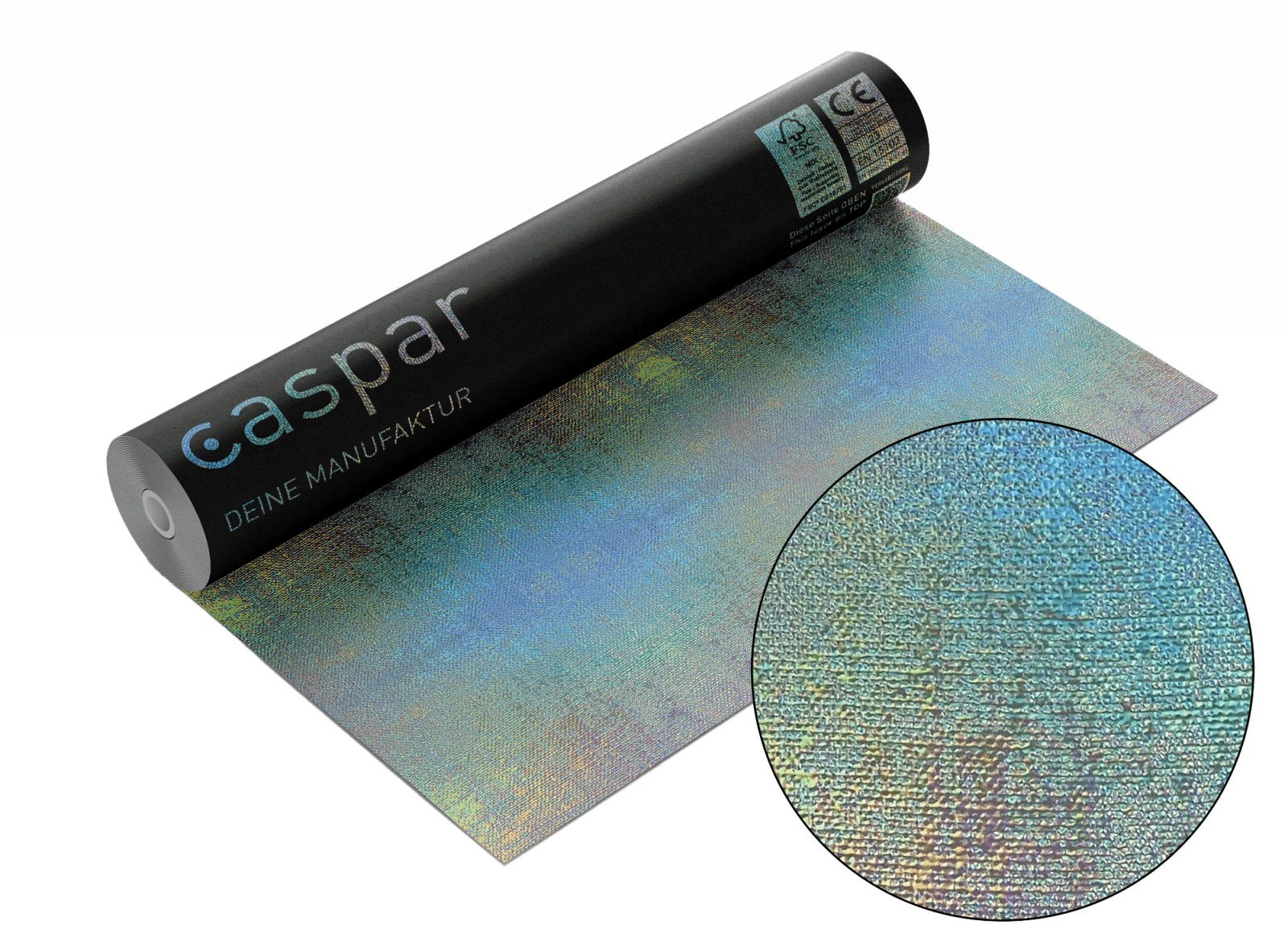 Mockup Eyeris Tapetenrolle mit Nahansicht